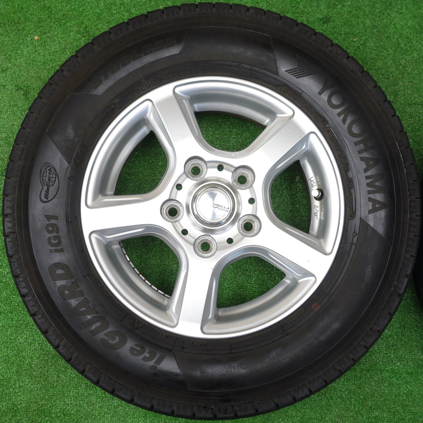 バリ溝！9分★スタッドレス 165/80R13 94/93N ヨコハマ アイスガード iG91 SIBILLA V88 シビラ 13インチ PCD114.3/5H★5121403KTス