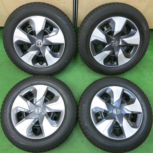 *送料無料* バリ溝！8.5分★ホンダ フィット 純正 スチール 185/60R15 スタッドレス ブリヂストン ブリザック VRX PCD100/4H★4052807イス