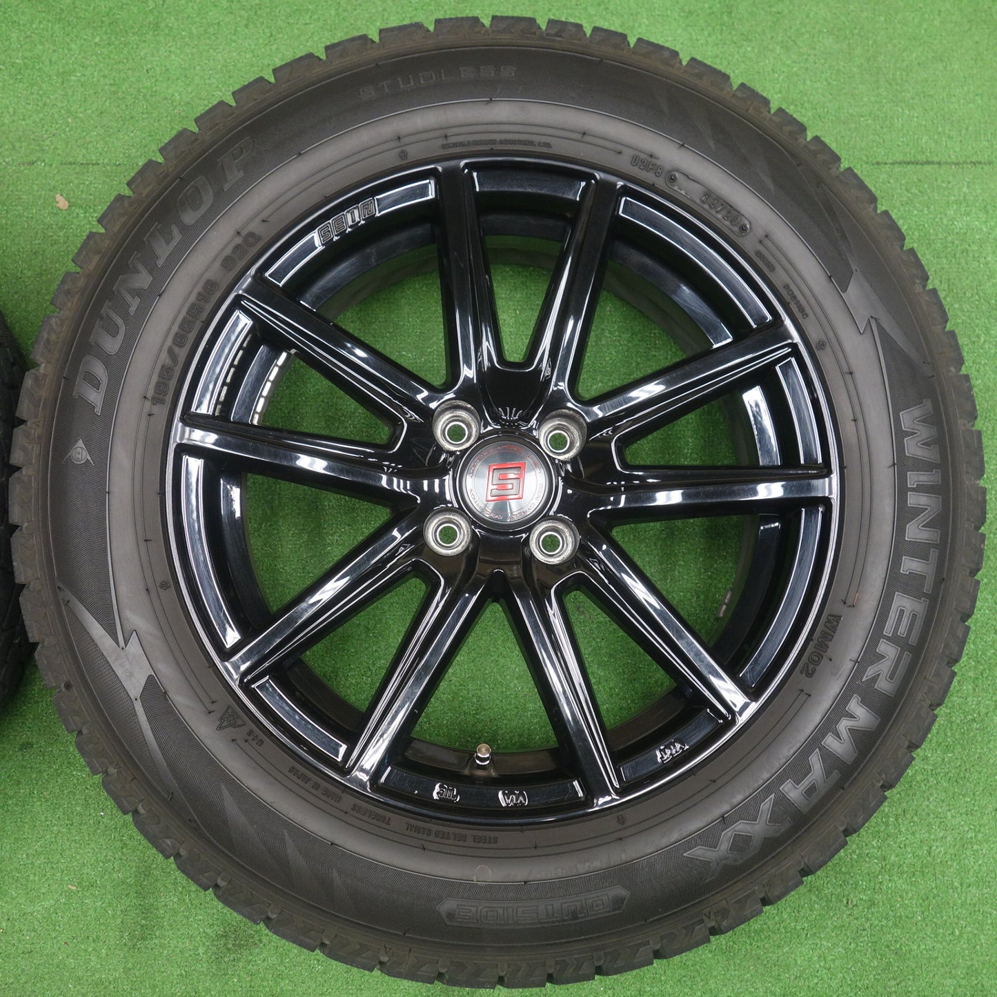 バリ溝！キレイ！9分★スタッドレス 195/65R16 ダンロップ ウインターマックス WM02 SEIN SS ザイン 16インチ PCD100/4H★6040502KTス
