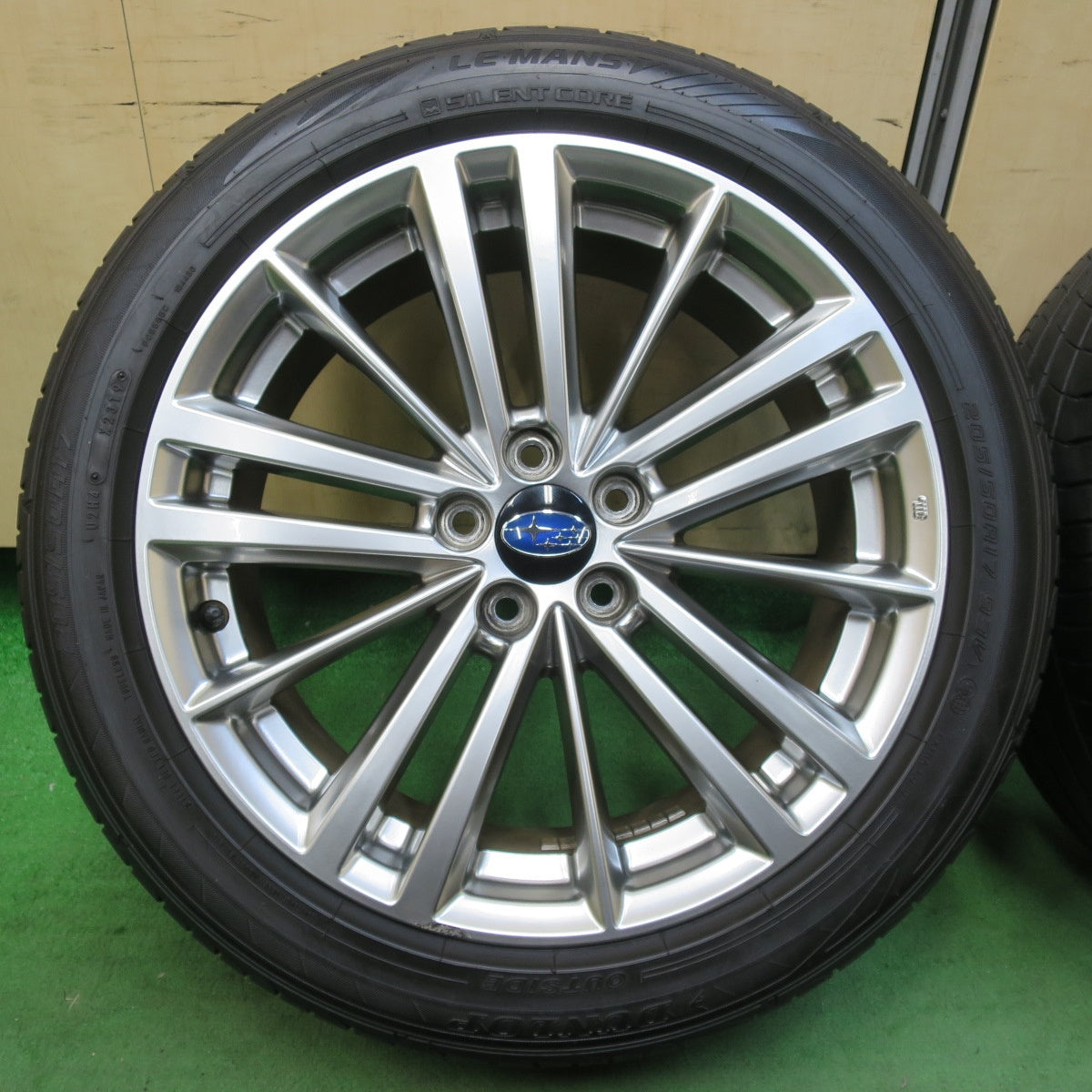[送料無料] バリ溝！9分★スバル インプレッサ スポーツ 純正 205/50R17 ダンロップ ルマン5 LE MANS V 17インチ PCD100/5H★5022116イノ