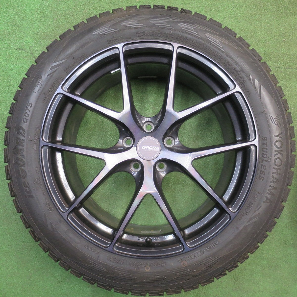 バリ溝！キレイ！9.5分★アウディ 等 235/55R19 スタッドレス ヨコハマ アイスガード G075 ERST GRORA GS15V エアスト 19インチ PCD112/5H★6031102NJス