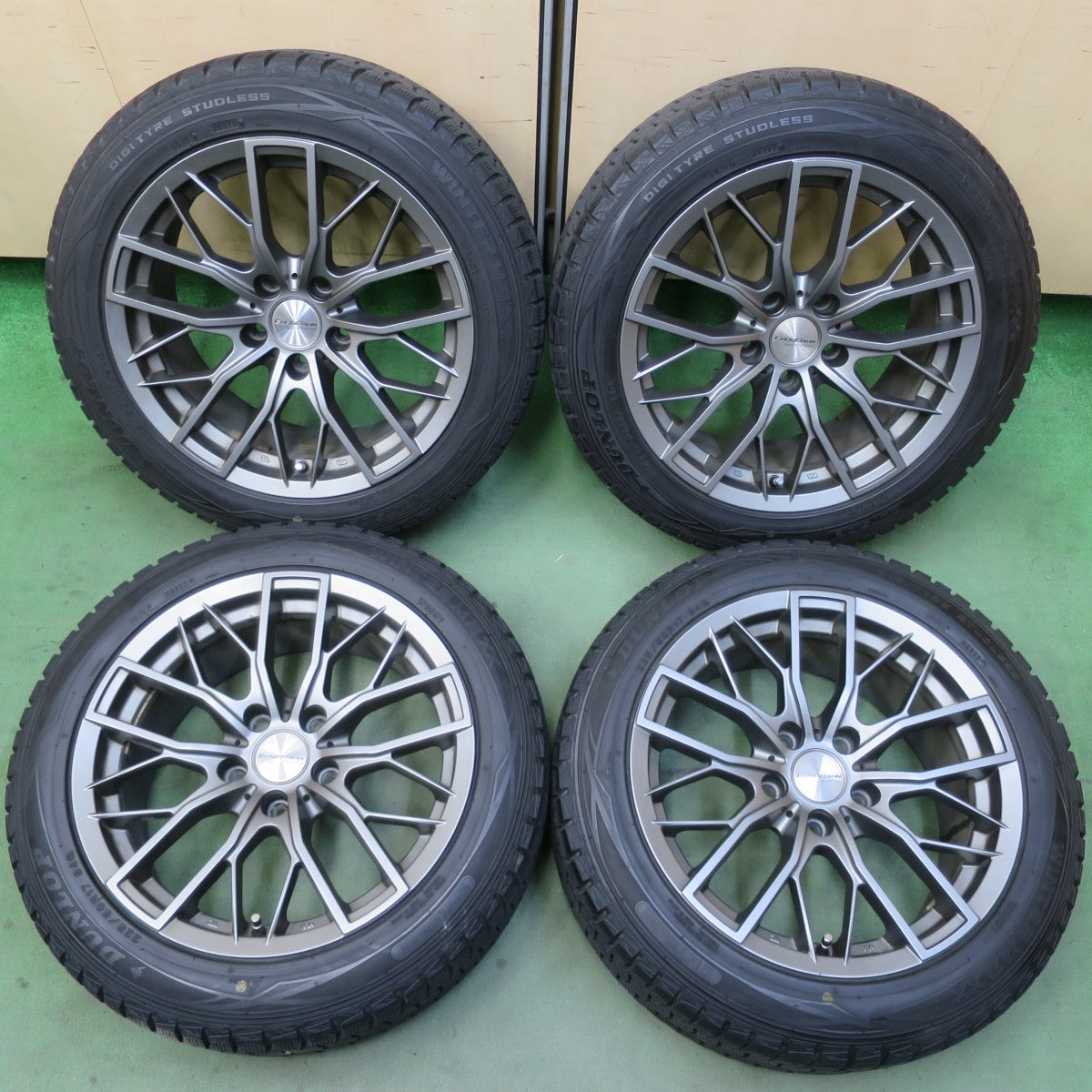バリ溝！キレイ！8.5分★BMW 等 EUROBAHN SPORTECHNIC 225/50R17 スタッドレス ダンロップ ウインターマックス WM01 スポーツテクニック 17インチ PCD120/5H★6043015イス