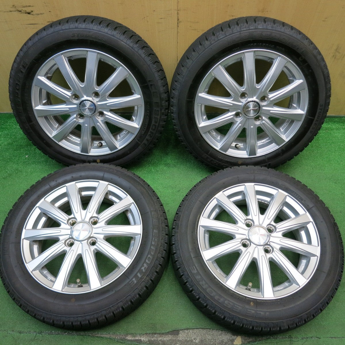 バリ溝！23年！キレイ！ほぼ10分★スタッドレス 155/65R14 アイスエスポルテ JOKER ジョーカー 14インチ PCD100/4H★5052504HAス