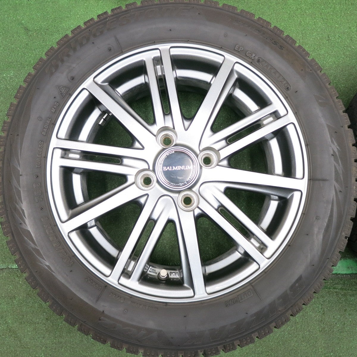*送料無料* バリ溝！20年！キレイ！8.5分★スタッドレス 165/65R14 ブリヂストン ブリザック VRX2 BALMINUM バルミナ PCD100/4H★4051907HAス