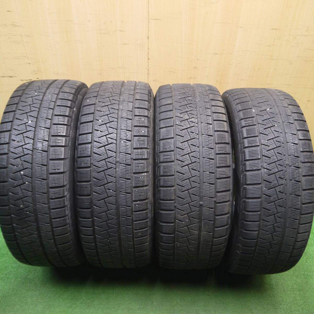 バリ溝！キレイ！8.5分★ボルボ V60 S60 純正 215/55R16 スタッドレス ピレリ アイスアシンメトリコ 16インチ PCD108/5H★4122405Hス