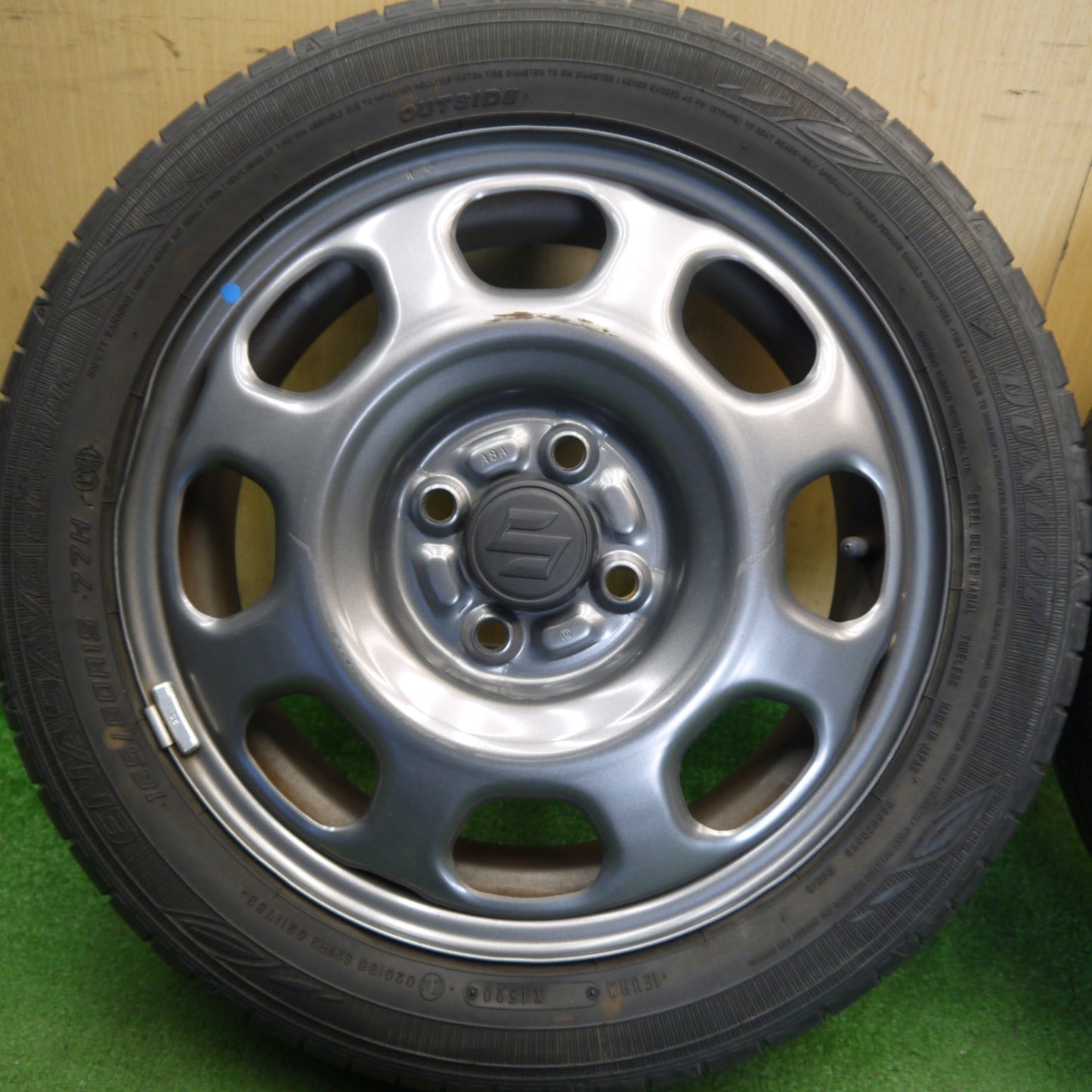 2本価格◎スズキ ハスラー 純正 スチール 165/60R15 ダンロップ エナセーブ EC300+ 15インチ PCD100/4H◎6070701Hノ
