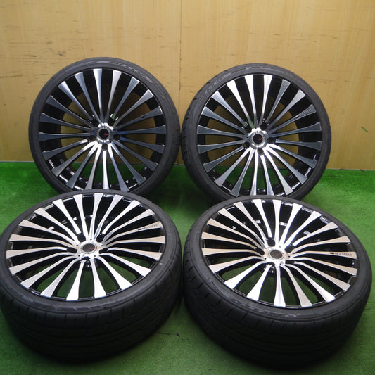 [送料無料] バリ溝！22年！キレイ！ほぼ10分★M'z SPEED Julia 666 M/B 235/35R20 ニットー NT555 G2 20インチ ジュリア モノブロック PCD114.3/5H★5030409Hノ