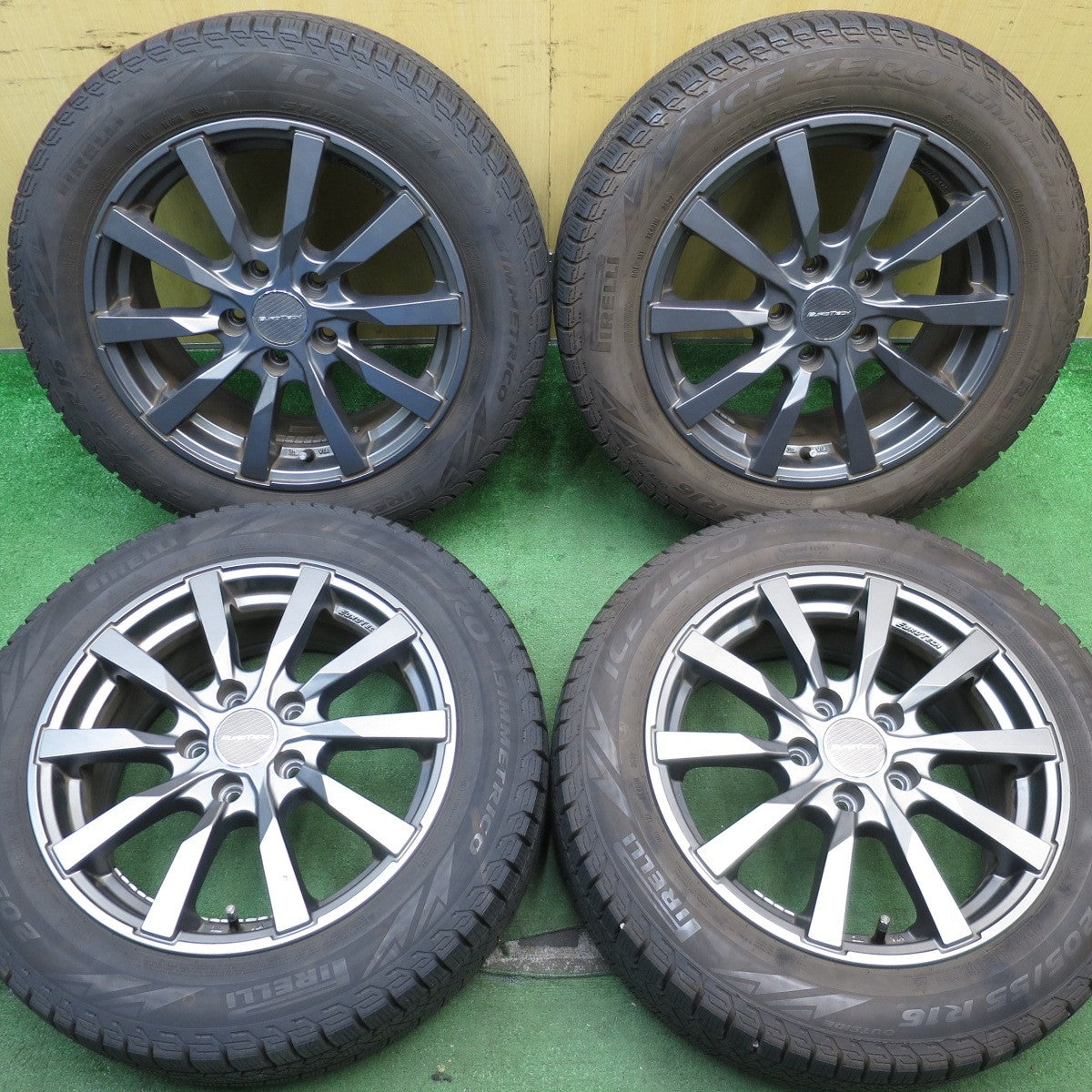 バリ溝！22年！8.5分★ワーゲン 等 EUROTECH 205/55R16 スタッドレス ピレリ アイスゼロ アシンメトリコ ユーロテック 16インチ PCD112/5H★5060802NJス