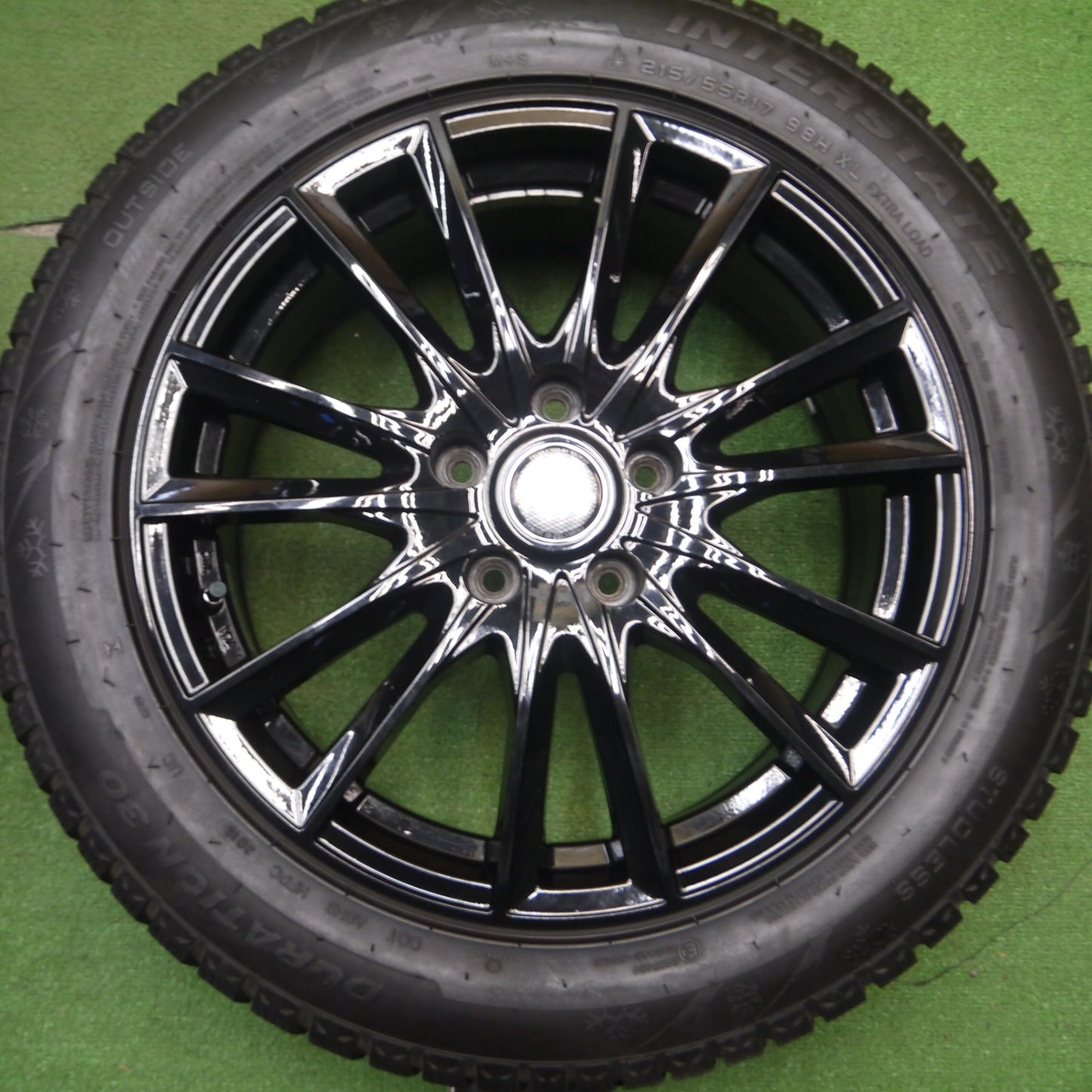 [送料無料] バリ溝！キレイ！9.5分★スタッドレス 215/55R17 インターステート DURATION30 LeyBahn GBX レイバーン 17インチ PCD114.3/5H★5030508Hス