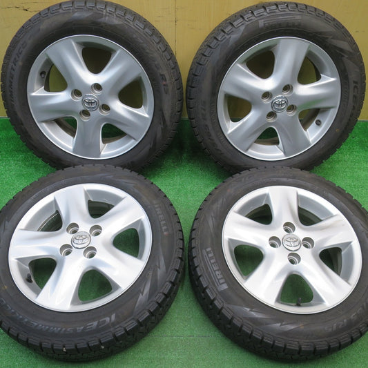 バリ溝！8.5分★トヨタ ヴィッツ 純正 175/65R15 スタッドレス ピレリ アイスアシンメトリコ プラス 15インチ PCD100/4H★5110402NJス