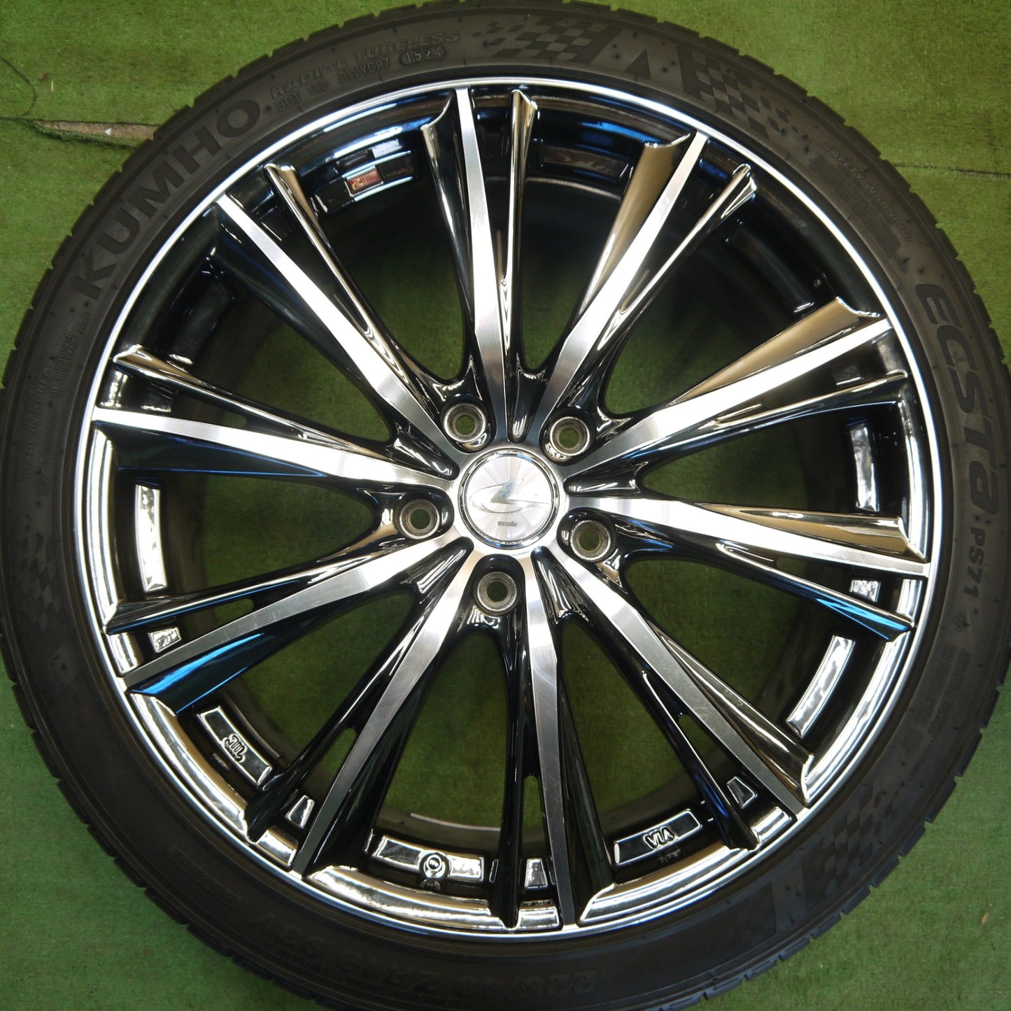 バリ溝！25年！キレイ！9.5分★LEONIS WX 225/40R19 クムホ エクスタ PS71 レオニス 19インチ PCD114.3/5H★6051301Hノ