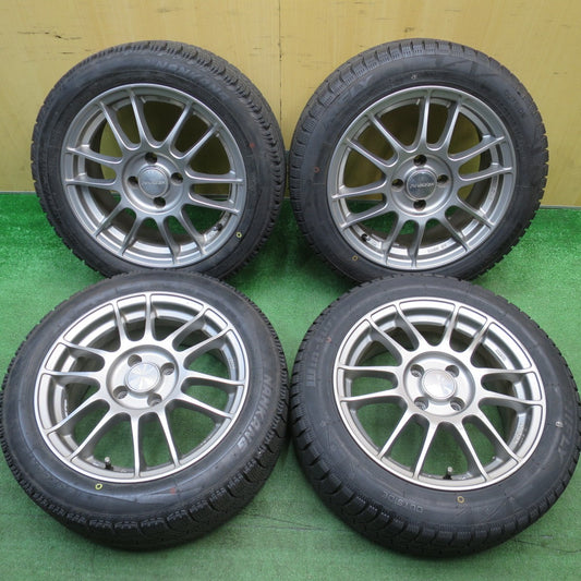バリ溝！23年！キレイ！9.5分★スタッドレス 185/55R15 195/50R15 ハイフライ win-turi 216 ナンカン アイス アクティバ AW-1 RIVAZZA ENKEI リバッツァ エンケイ 15インチ PCD100/4H★6021106NJス