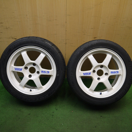 バリ溝！キレイ！8.5分！2本★RAYS VS TE37C 205/50R16 ブリヂストン ポテンザ RE-11 レイズ 16インチ PCD114.3/4H★5082506Hノ