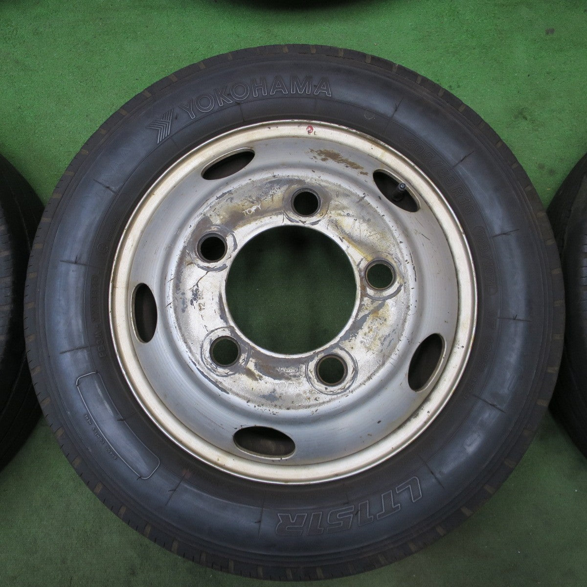 バリ溝！8.5分！6本★トラック 205/65R16 109/107L 12PR ヨコハマ LT151R TOPY スチール ホイール 116.5-8TC 16インチ PCD203.2/5H★6040801ナノ