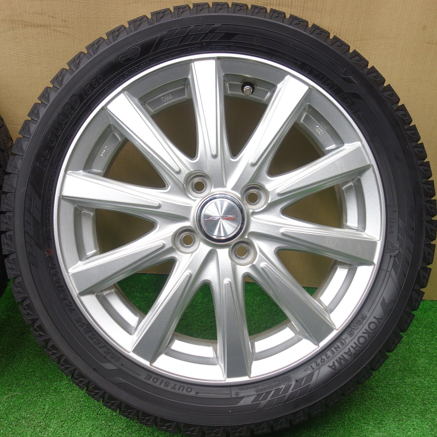 バリ溝！21年！キレイ！ほぼ10分★スタッドレス 165/55R15 ヨコハマ アイスガード iG60 JOKER ジョーカー 15インチ 軽サイズ PCD100/4H★5120503KTス