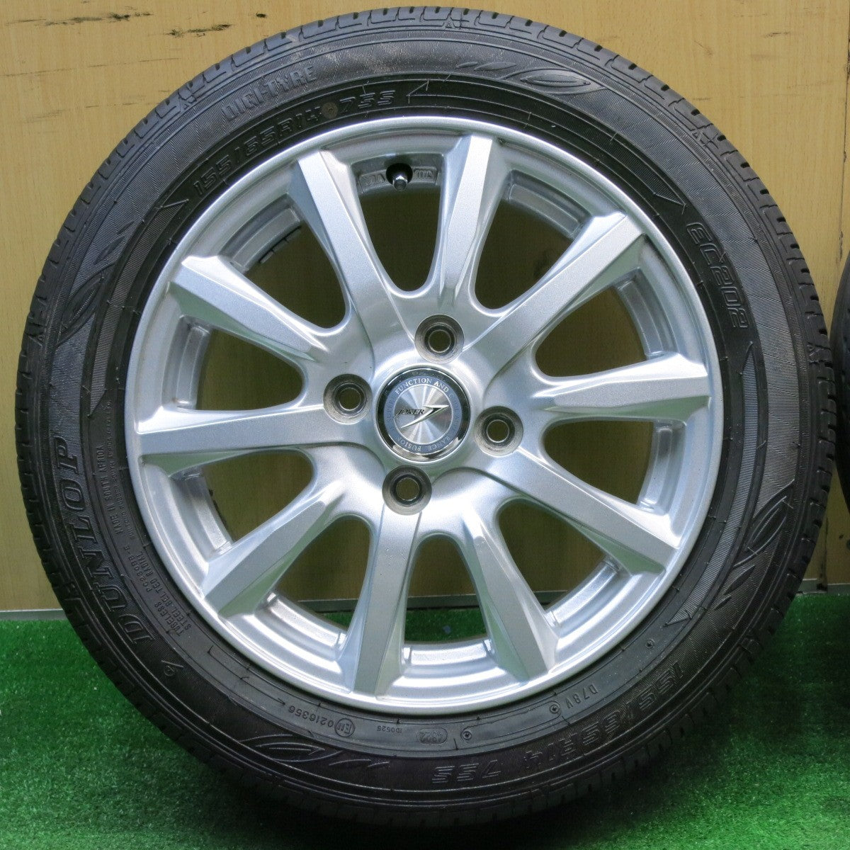 [送料無料] バリ溝！22年！9分★155/65R14 ダンロップ EC202 JOKER ジョーカー 14インチ PCD100/4H★5030701NJノ