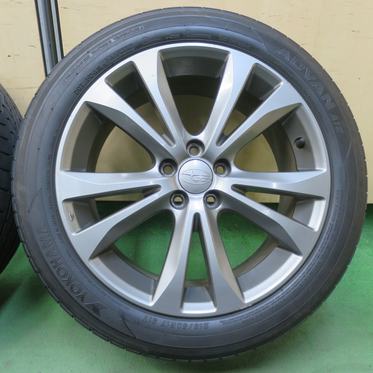 4本価格★スバル レガシィ 純正 215/50R17 ヨコハマ アドバン A10 17インチ PCD100/5H★6032510イノ