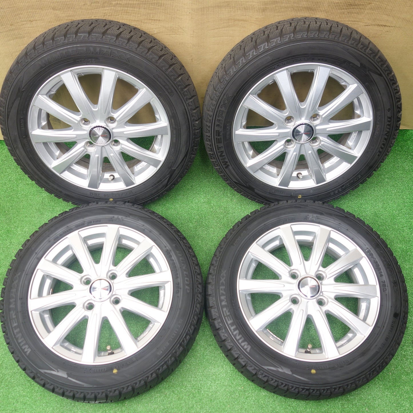 バリ溝！23年！9.5分★スタッドレス 155/65R14 ダンロップ ウインターマックス WM02 JOKER ジョーカー 14インチ PCD100/4H★6010503KTス