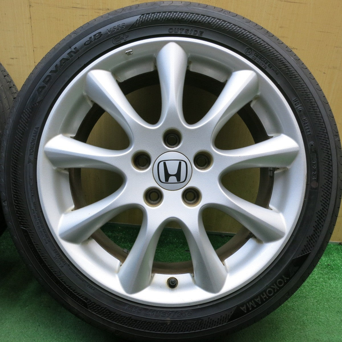 ほぼ未使用！24年◎ホンダ CL9 アコード タイプS 純正 225/45R17 ヨコハマ アドバン dB V553 17インチ PCD114.3/5H◎6071606HAノ