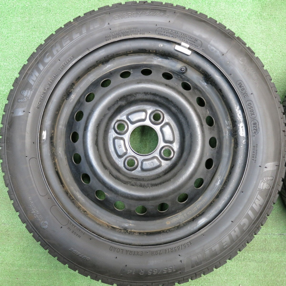 バリ溝！25年！8.5分★155/65R14 ミシュラン エナジーセイバー4 スチール ホイール 14インチ PCD100/4H★6032304HAノ