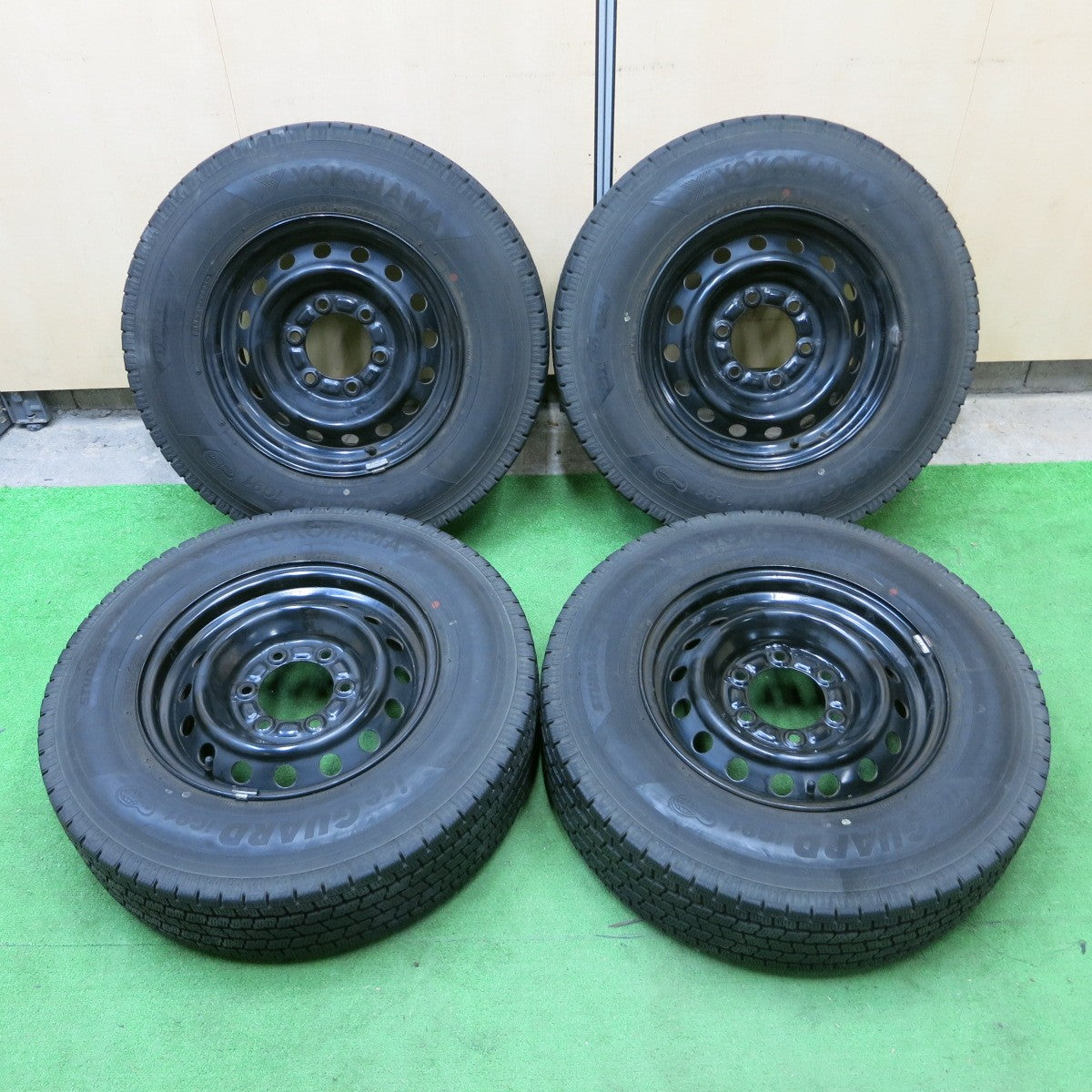 *送料無料* 4本価格★トヨタ ハイエース 純正 スチール 195/80R15 107/105L スタッドレス ヨコハマ アイスガード iG91 PCD139.7/6H★4062202ナス
