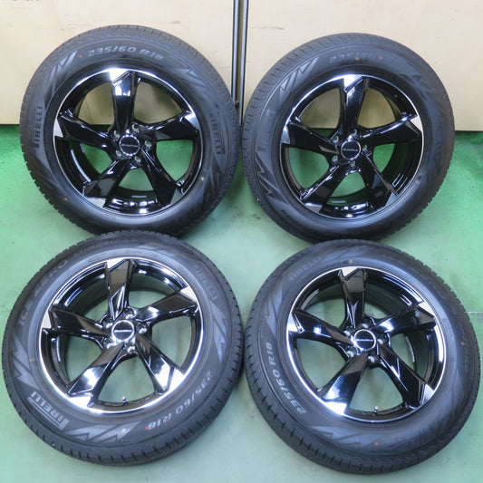 バリ溝！24年！キレイ！9.5分以上◎ワーゲン 等 EUROAXIS CROSS EDGE 235/60R18 スタッドレス ピレリ アイスゼロ アシンメトリコ 18インチ PCD112/5H◎6080603イス