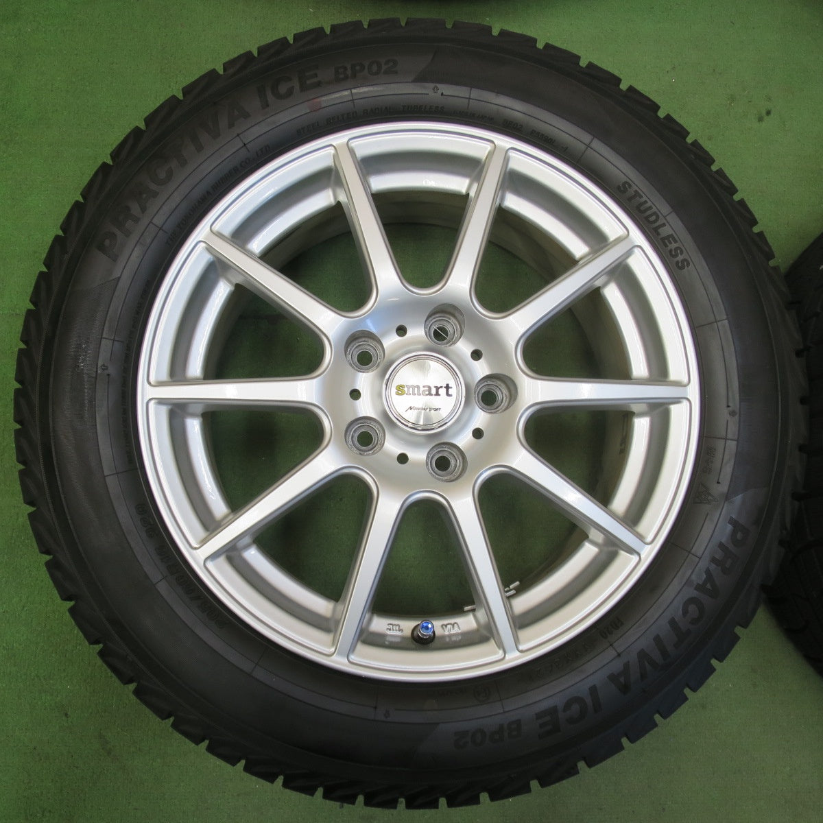 バリ溝！21年！キレイ！9.5分★スタッドレス 205/60R16 プラクティバ アイス BP02 ヨコハマ smart MANARAY SPORT スマート マナレイ 16インチ PCD114.3/5H★5112907イス
