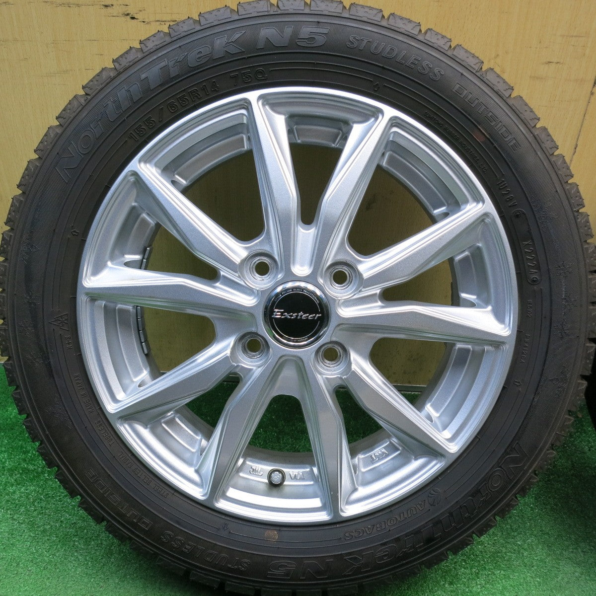 ほぼ未使用！24年！キレイ★スタッドレス 155/65R14 オートバックス ノーストレック N5 Exsteer エクスター 14インチ PCD100/4H★6040522HAス
