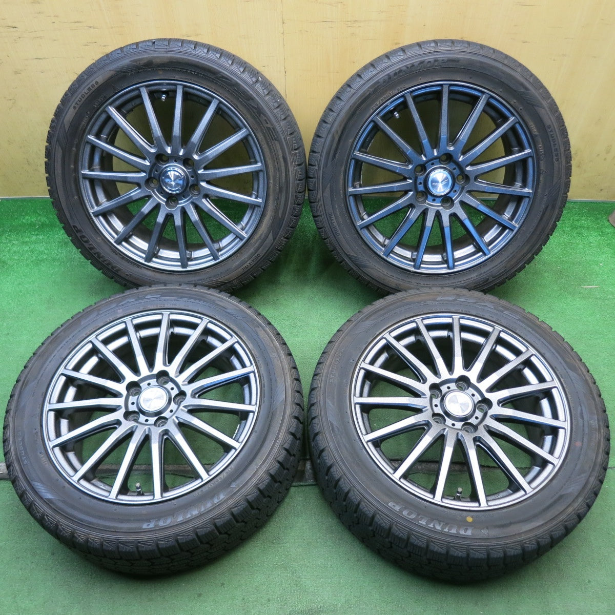バリ溝！キレイ！9.5分◎スタッドレス 215/55R17 ダンロップ DSX-2 SEIN RACING S ザイン レーシング 17インチ PCD114.3/5H◎6080603HAス