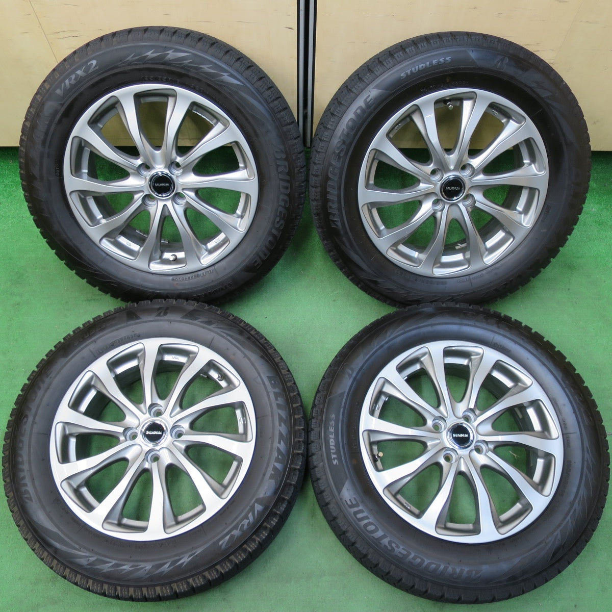 [送料無料] キレイ！20年★スタッドレス 195/65R16 ブリヂストン ブリザック VRX2 BALMINUM バルミナ 16インチ PCD100/4H★4111503イス