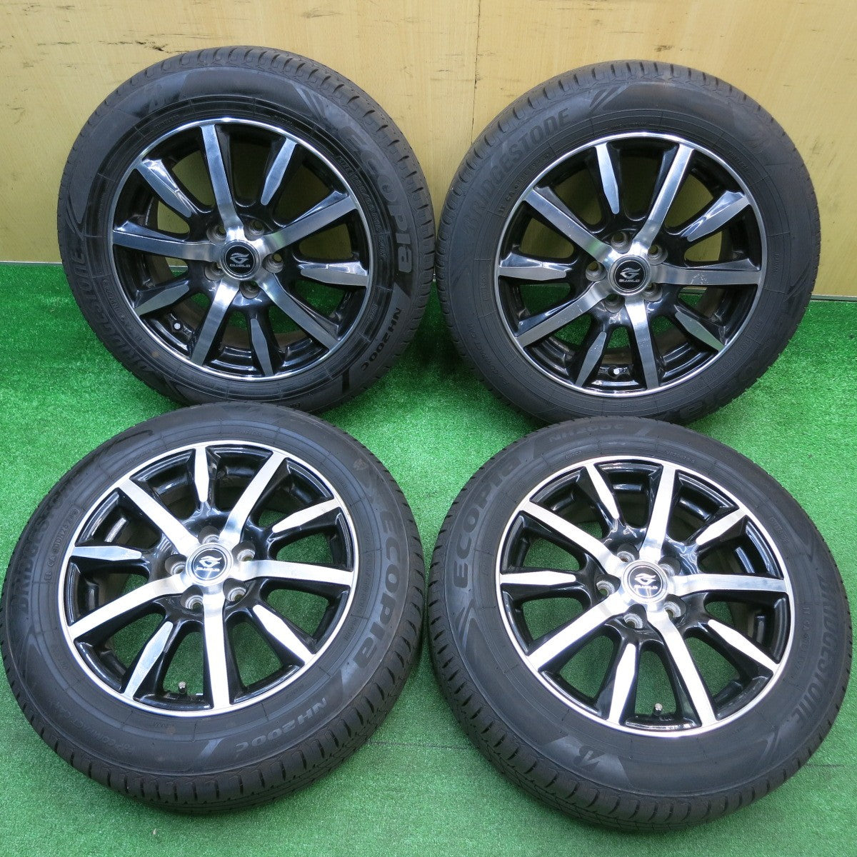 バリ溝！23年！9.5分★シエンタ 等 185/60R15 ブリヂストン エコピア NH200C Weds GUILD 15インチ PCD100/5H★5110620HAノ