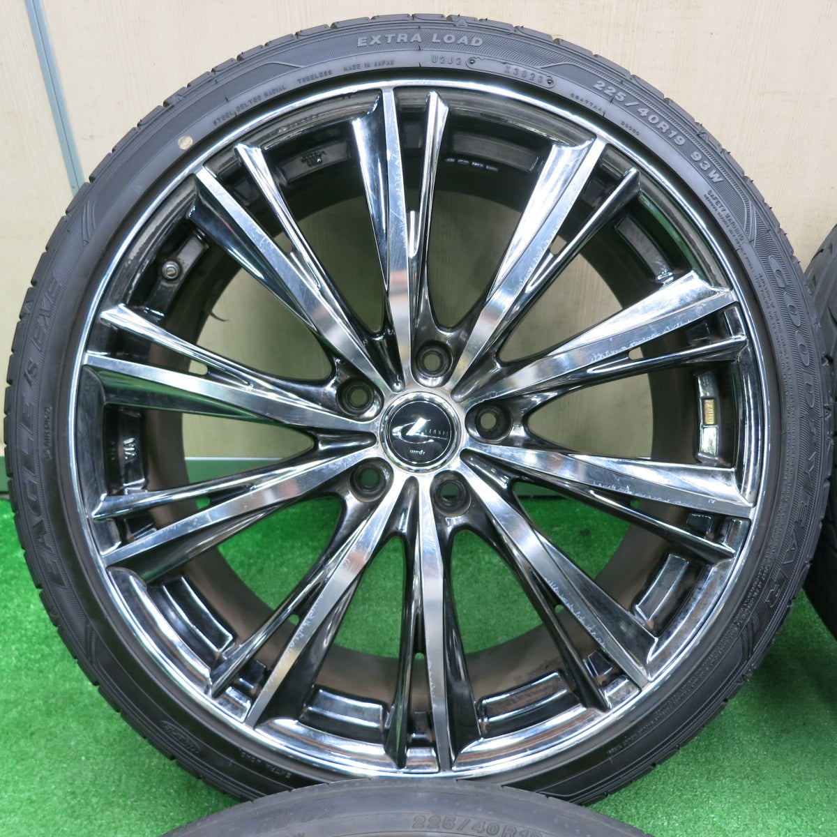 [送料無料] バリ溝！23年！9.5分★LEONIS WX 225/40R19 グッドイヤー イーグル LS EXE ヨコハマ ブルーアース RV-02 レオニス 19インチ PCD114.3/5H★4111303TNノ