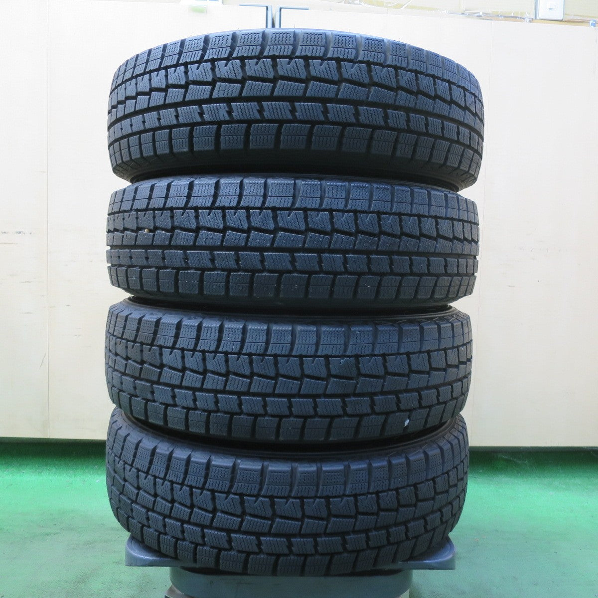 バリ溝！ほぼ10分★日産 K12 マーチ 純正 スチール 165/70R14 スタッドレス ダンロップ ウインターマックス WM01 14インチ PCD100/4H★5093006イス