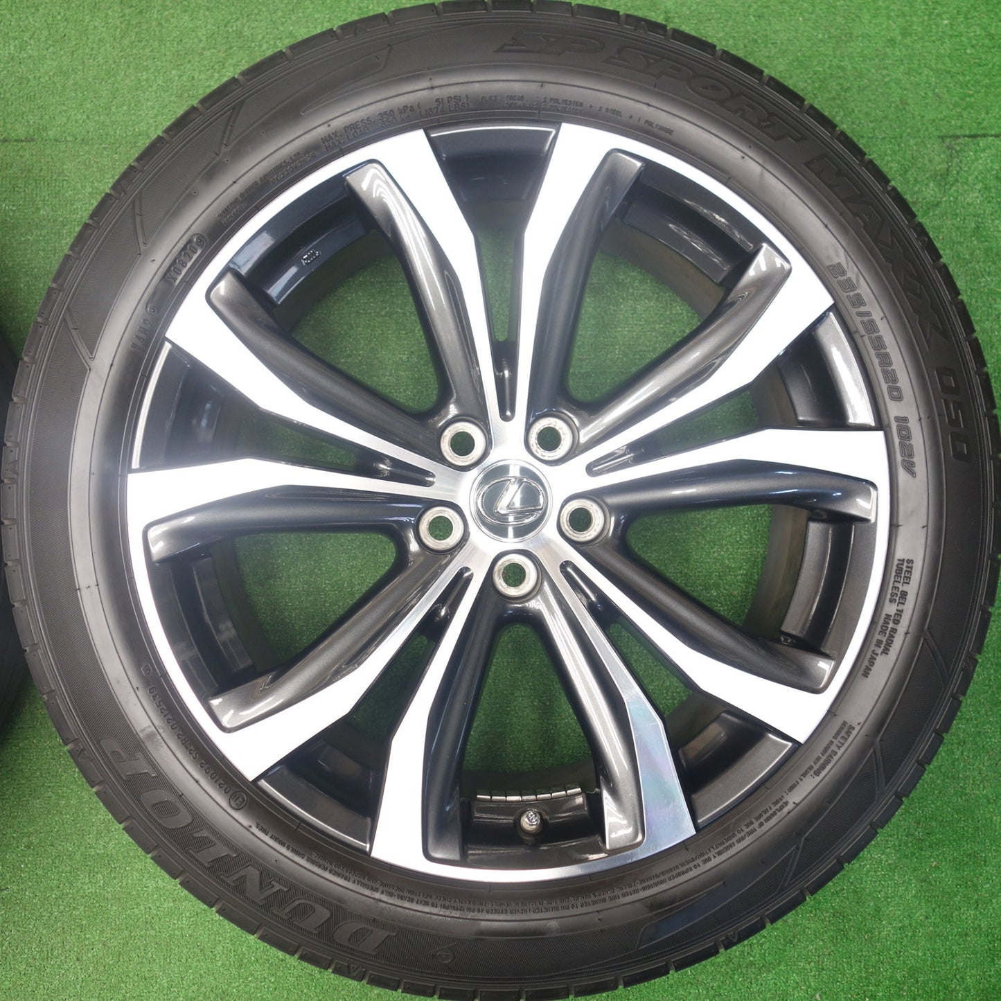 センサー付！キレイ★レクサス RX バージョンL 純正 235/55R20 ダンロップ SPスポーツマックス 050 20インチ PCD114.3/5H★6030701KTノ