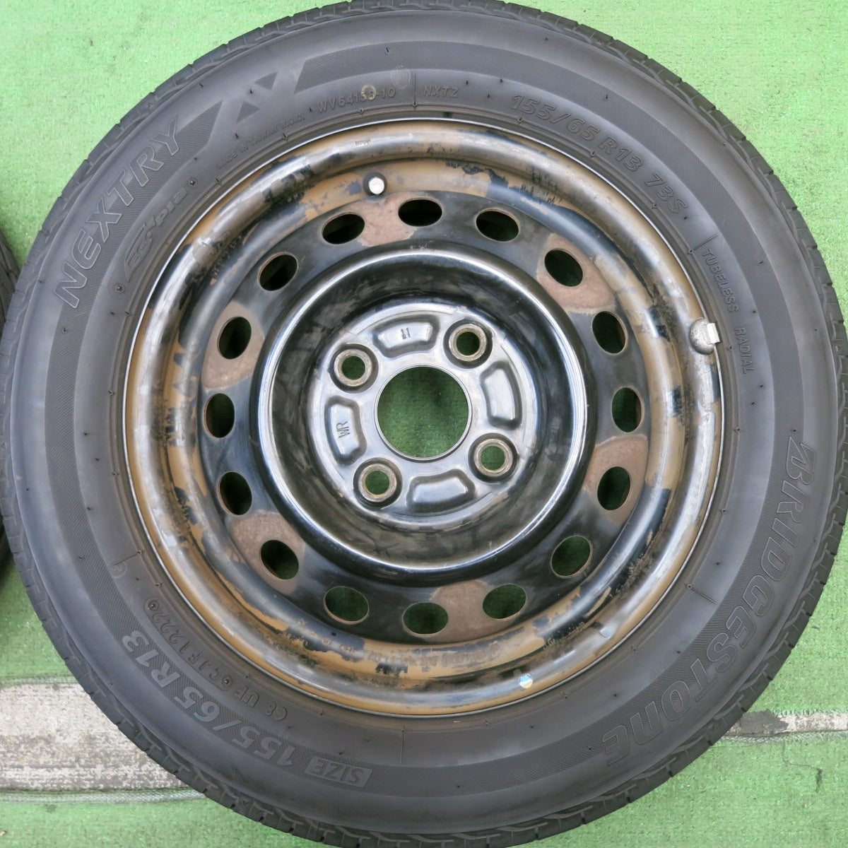 バリ溝！22年！8.5分★155/65R13 ブリヂストン ネクストリー エコピア スチール ホイール 13インチ PCD100/4H★5083007HAノ