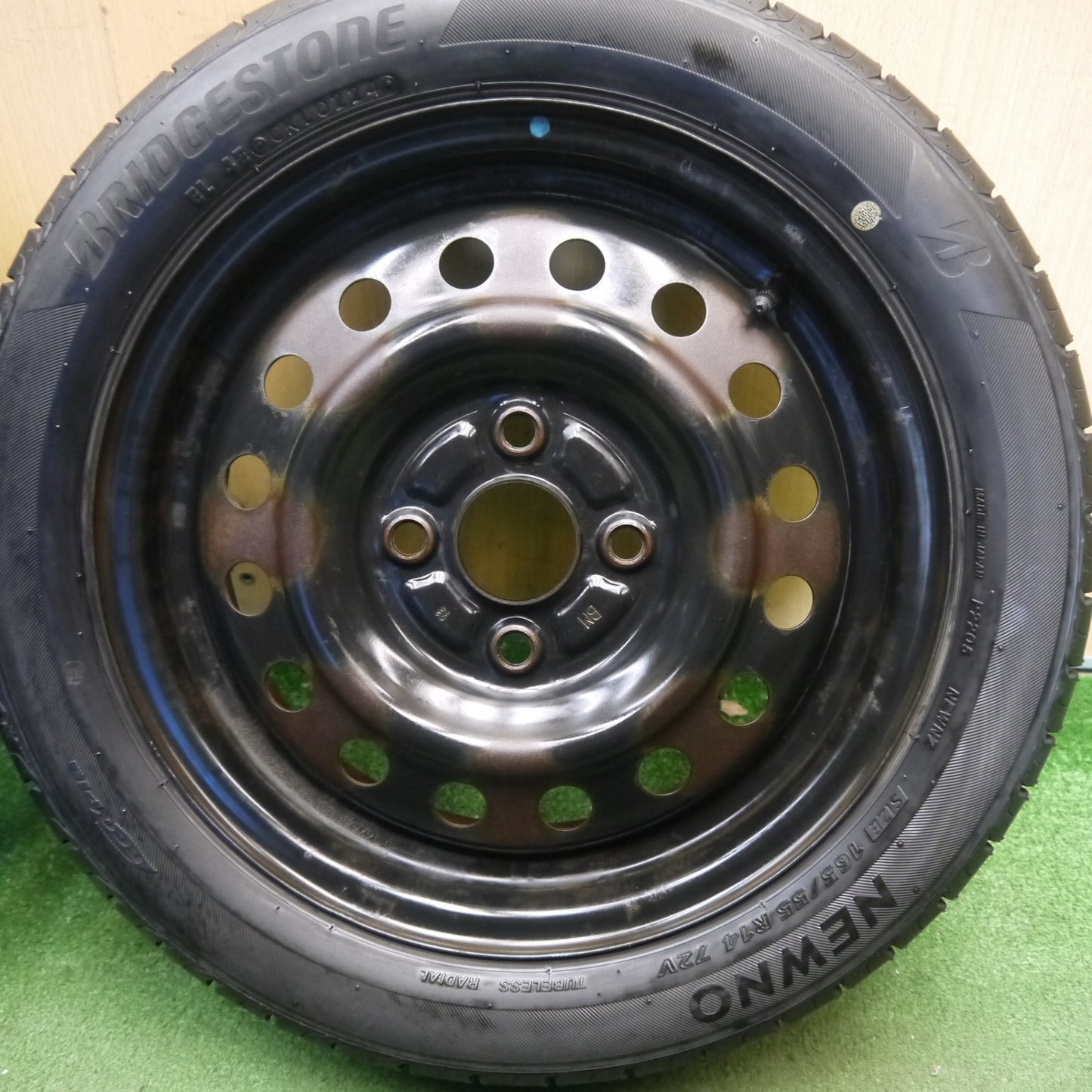 バリ溝！24年！9分★165/55R14 ブリヂストン NEWNO スチール ホイール ニューノ 14インチ 軽サイズ PCD100/4H★6052707Hノ