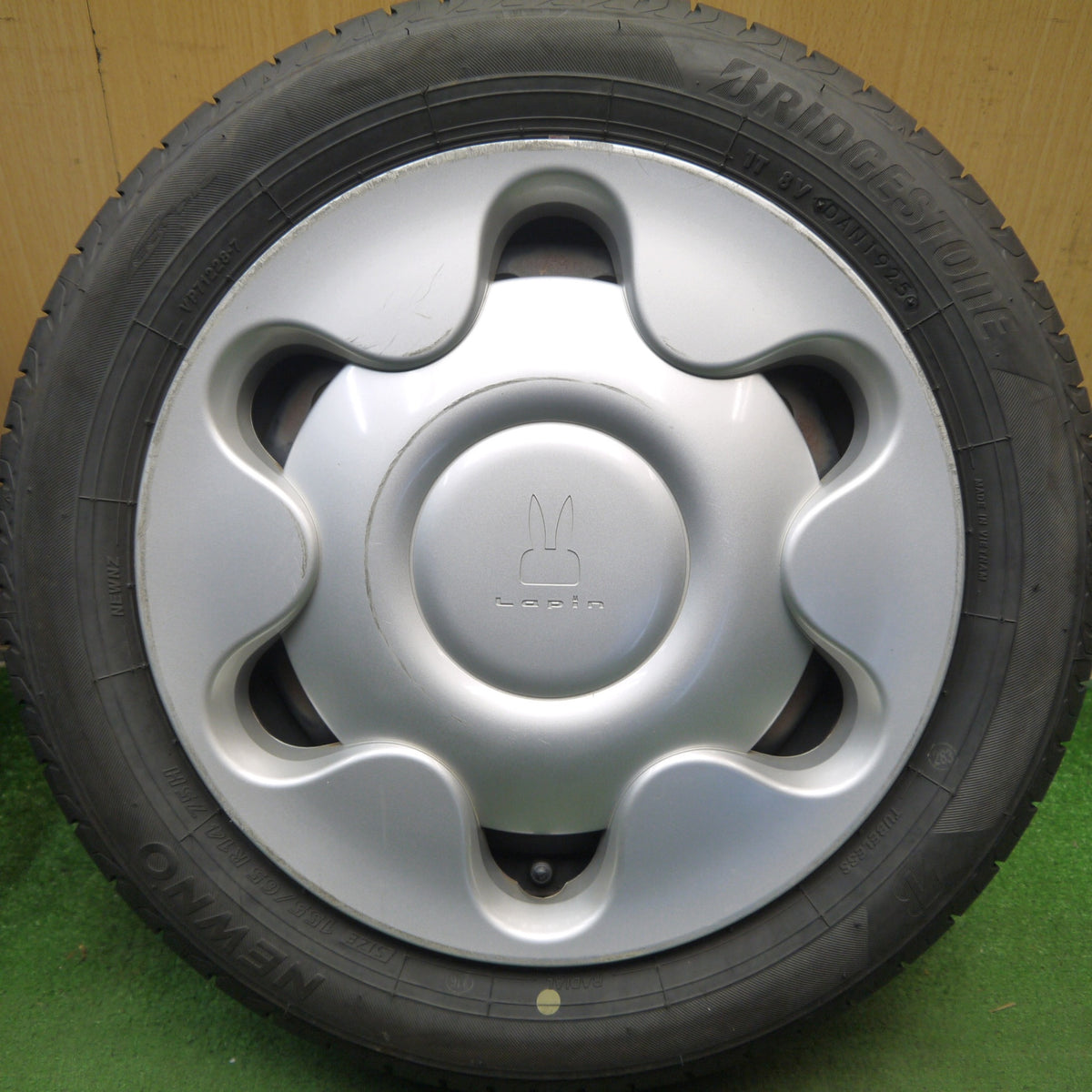 バリ溝！25年！9分◎スズキ HE33S アルト ラパン 純正 スチール 155/65R14 ブリヂストン NEWNO ニューノ 14インチ PCD100/4H◎6090401Hノ