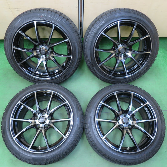 [送料無料] センサー付！バリ溝！9分★レクサス 等 WedsSport SA-10R 235/45R18 スタッドレス ダンロップ ウインターマックス WM02 18インチ PCD114.3/5H★5032101イス