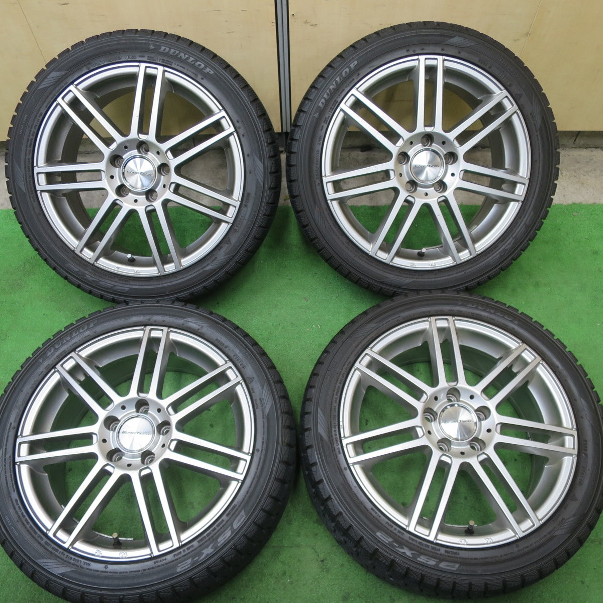 バリ溝！9.5分以上★ベンツ 等 EUROTECH STAGE TW7 225/45R17 スタッドレス ダンロップ DSX-2 ユーロテック ステージ PCD112/5H★5060502TTス