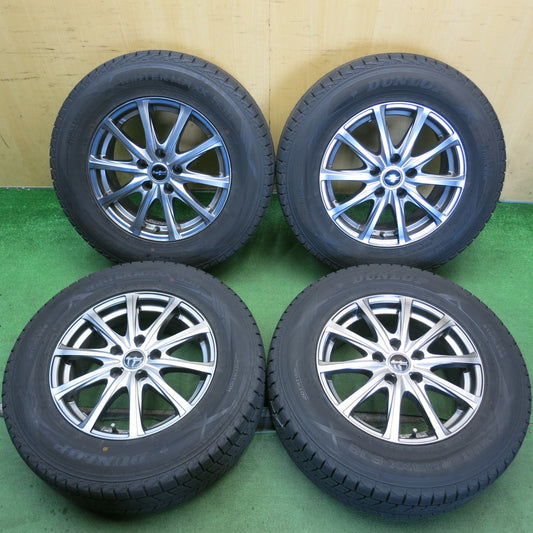バリ溝！22年！キレイ！9.5分◎スタッドレス 215/70R16 ダンロップ ウインターマックス SJ8 + EuroSpeed MANARAY SPORT ユーロスピード マナレイ 16インチ PCD114.3/5H◎6082303HAス