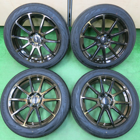 *送料無料* バリ溝!22年!キレイ!9.5分★ハイペリオン 225/50R18 ヨコハマ BluEarth-RV RV03 hyperion CVX 18インチ PCD114.3/5H★4041307イノ