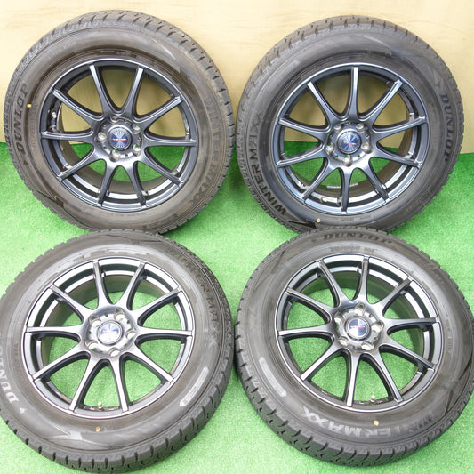 バリ溝！21年！キレイ！9.5分★スタッドレス 215/60R17 ダンロップ ウインターマックス WM02 VELVA CHARGE ヴェルヴァ 17インチ PCD114.3/5H★5121104KTス