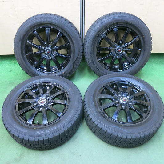バリ溝！22年！キレイ！9.5分★スタッドレス 195/65R15 ダンロップ ウインターマックス WM02 Fang ファング 15インチ PCD114.3/5H★5092903SKス