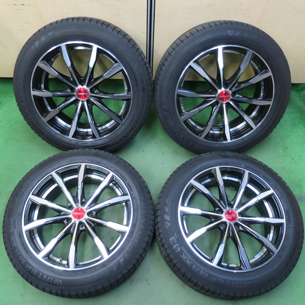 バリ溝！22年！9.5分★Stich LEGZAS FAUVEX 235/55R20 スタッドレス ダンロップ ウインターマックス03 シュティッヒ レグザス フォーベックス PCD114.3/5H★5062702イス
