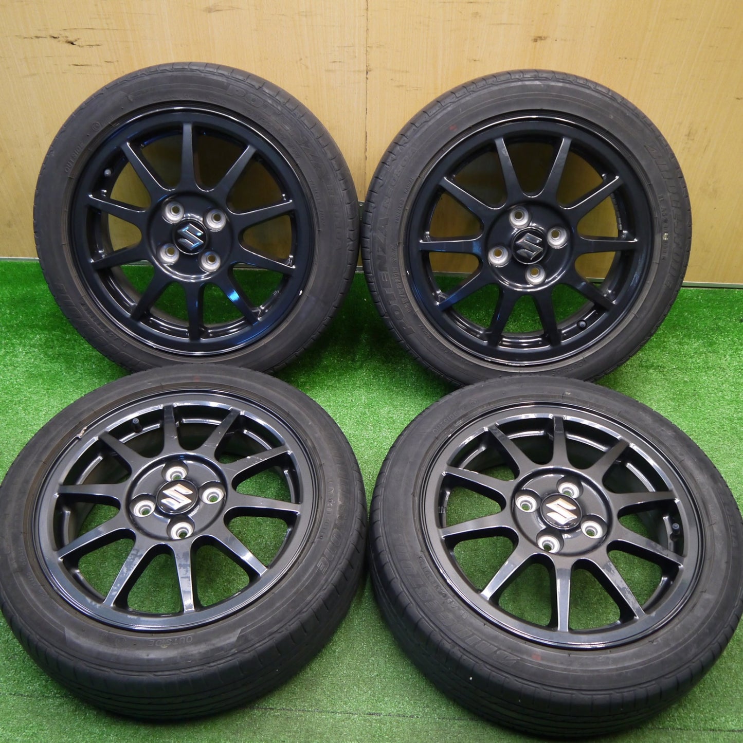 4本価格★スズキ HA36S アルト ワークス 純正 165/55R15 ブリヂストン ポテンザ RE050A 15インチ PCD100/4H★5110403Hノ