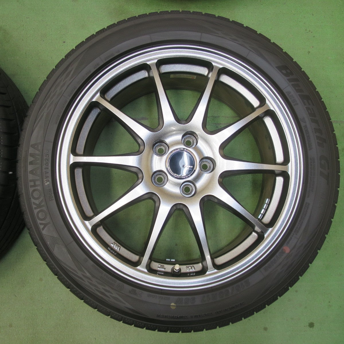 バリ溝！25年！キレイ！ほぼ10分★レガシィ 等 215/50R17 ヨコハマ BluEarth-GT AE51 ZACK JP-202 MONZA ザック モンツァ 17インチ ブルーアース PCD100/5H★6040404イノ
