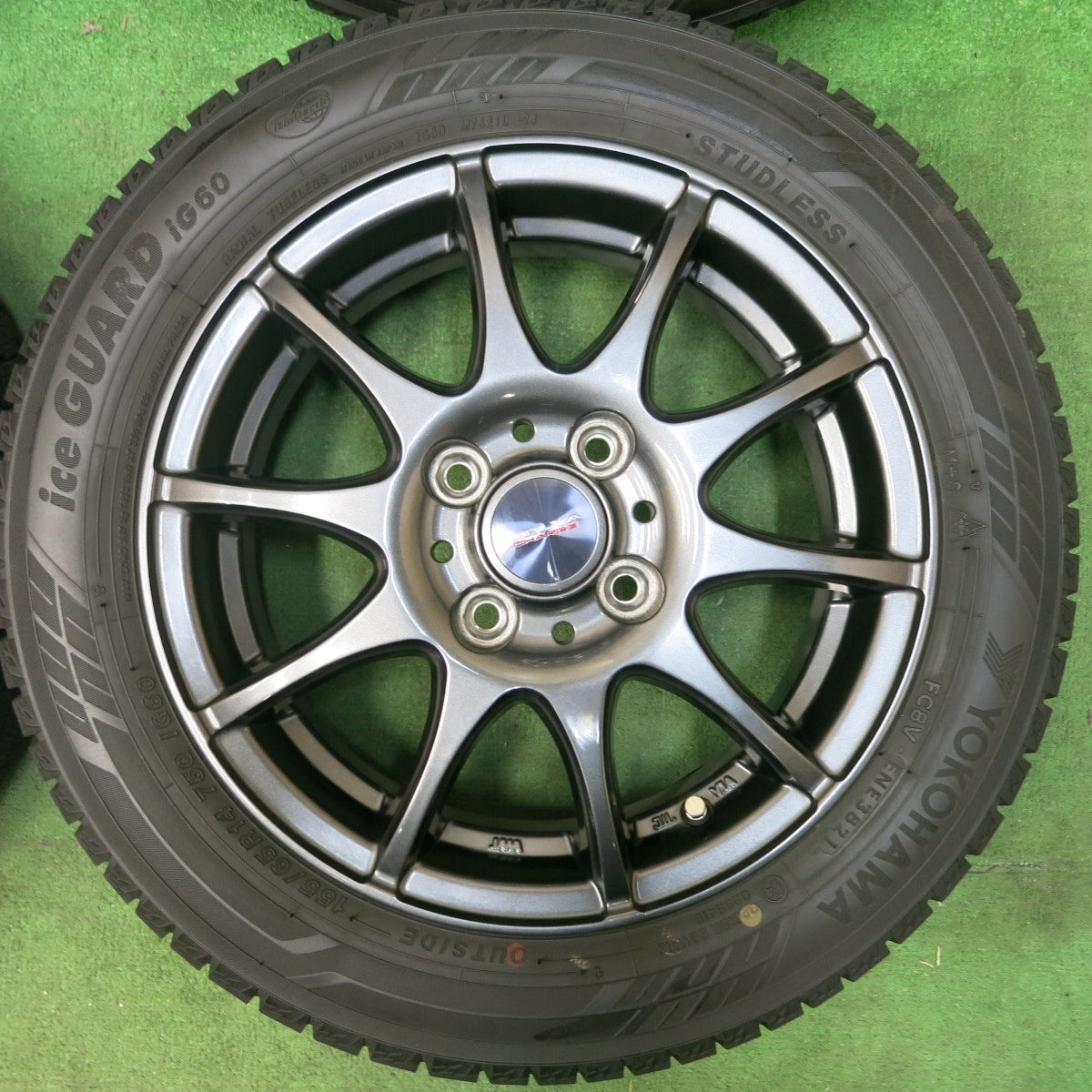 [送料無料] バリ溝！21年！キレイ！9分★スタッドレス 155/65R14 ヨコハマ アイスガード iG60 VELVA CHARGE ヴェルヴァ 14インチ PCD100/4H★4111912SYス