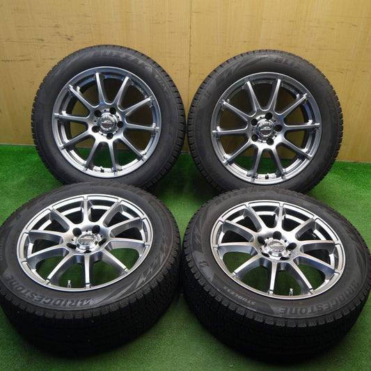 バリ溝！24年！キレイ！9.5分★スタッドレス 215/55R17 ブリヂストン ブリザック VRX2 SCHNEIDER ATECH シュナイダー 17インチ PCD114.3/5H★5031902Hス