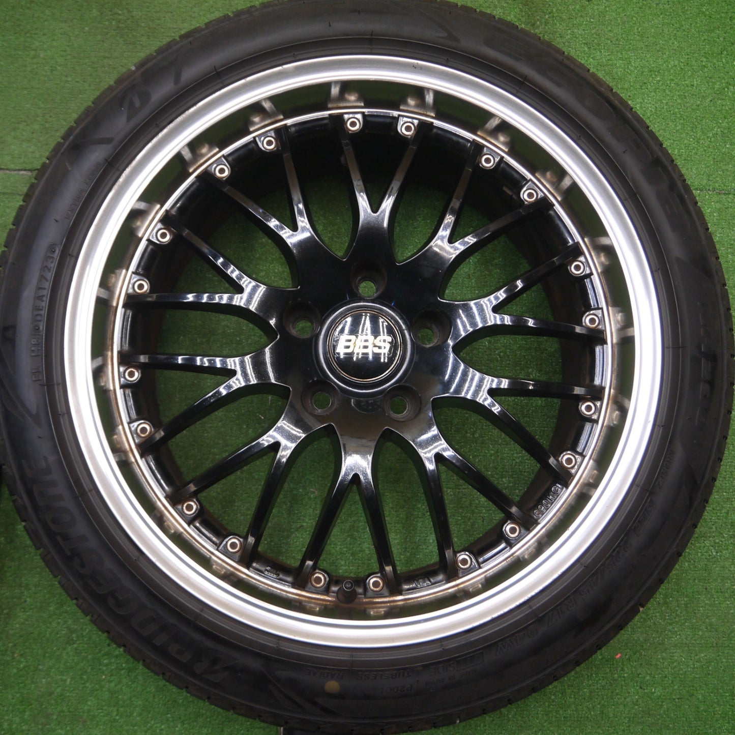 [送料無料] バリ溝！23年！9.5分★ワーゲン 等 BBS タイプ 225/45R17 ブリヂストン エコピア NH200 社外 アルミ 17インチ PCD112/5H★4122506Hノ