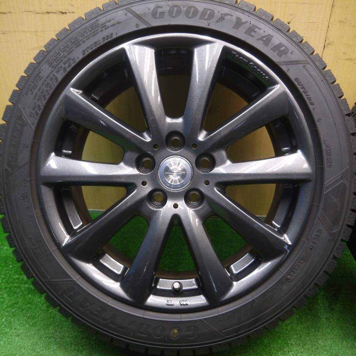 バリ溝！23年！キレイ！ほぼ10分★スタッドレス 195/50R16 グッドイヤー アイスナビ8 Team Sparco チームスパルコ 16インチ PCD100/5H★4121701Hス